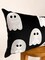 Busa Designs; Black Velvet Embroidered Ghost Lumbar Pillow Cover, 12” x 20” Halloween Décor; Category:Halloween Pillows & Blankets; Image:3
